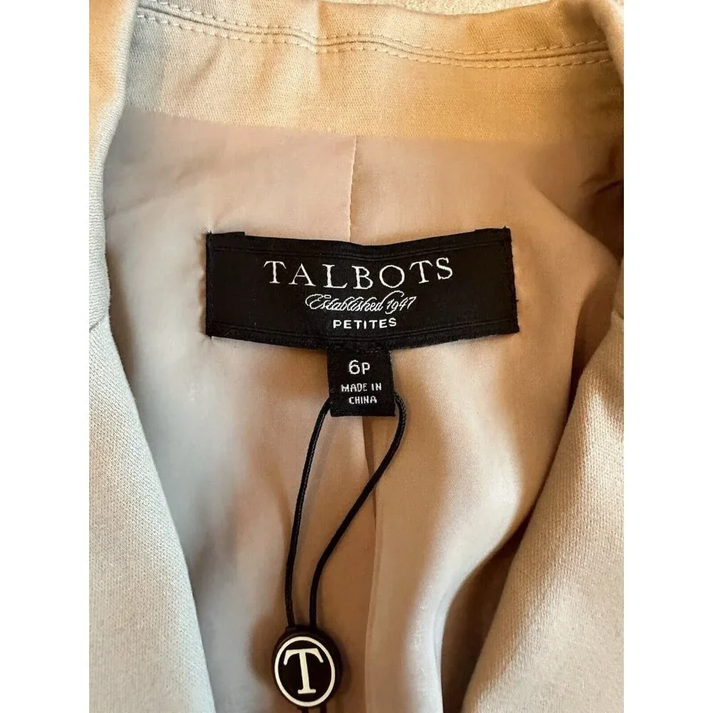 NWT Talbots Khaki Brown All‎ Season Blazer Jacket The Kate Fit Curvy Sz 6P